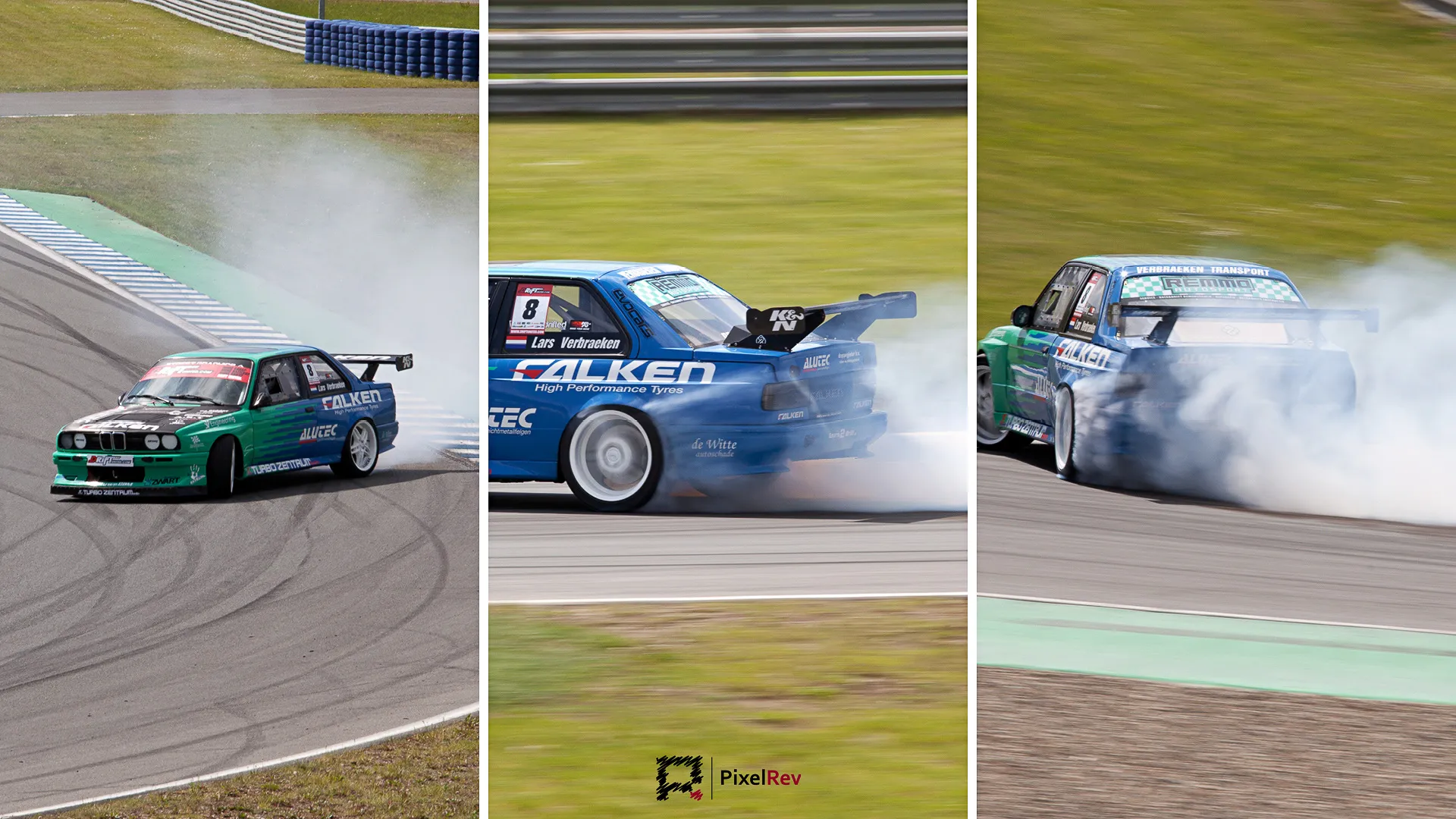 Collage aus drei Driftszenen beim Fast Car Festival 2012 in Oschersleben