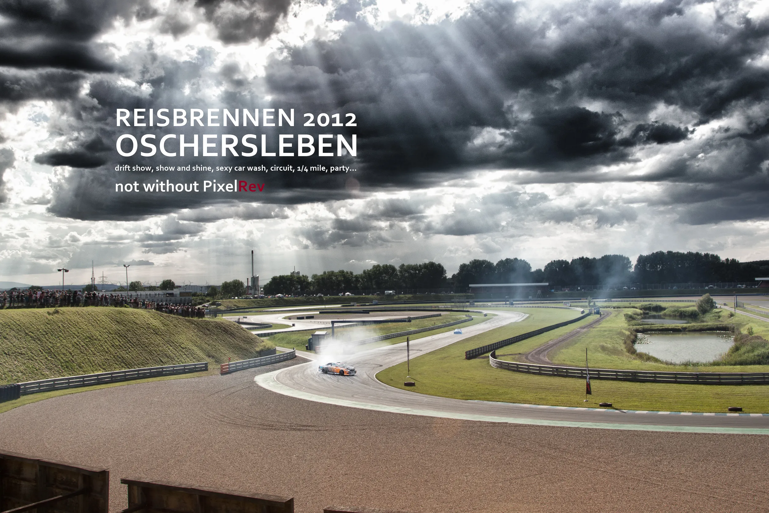Titelbild Reisbrennen 2012 mit Blick über die Rennstrecke Oschersleben