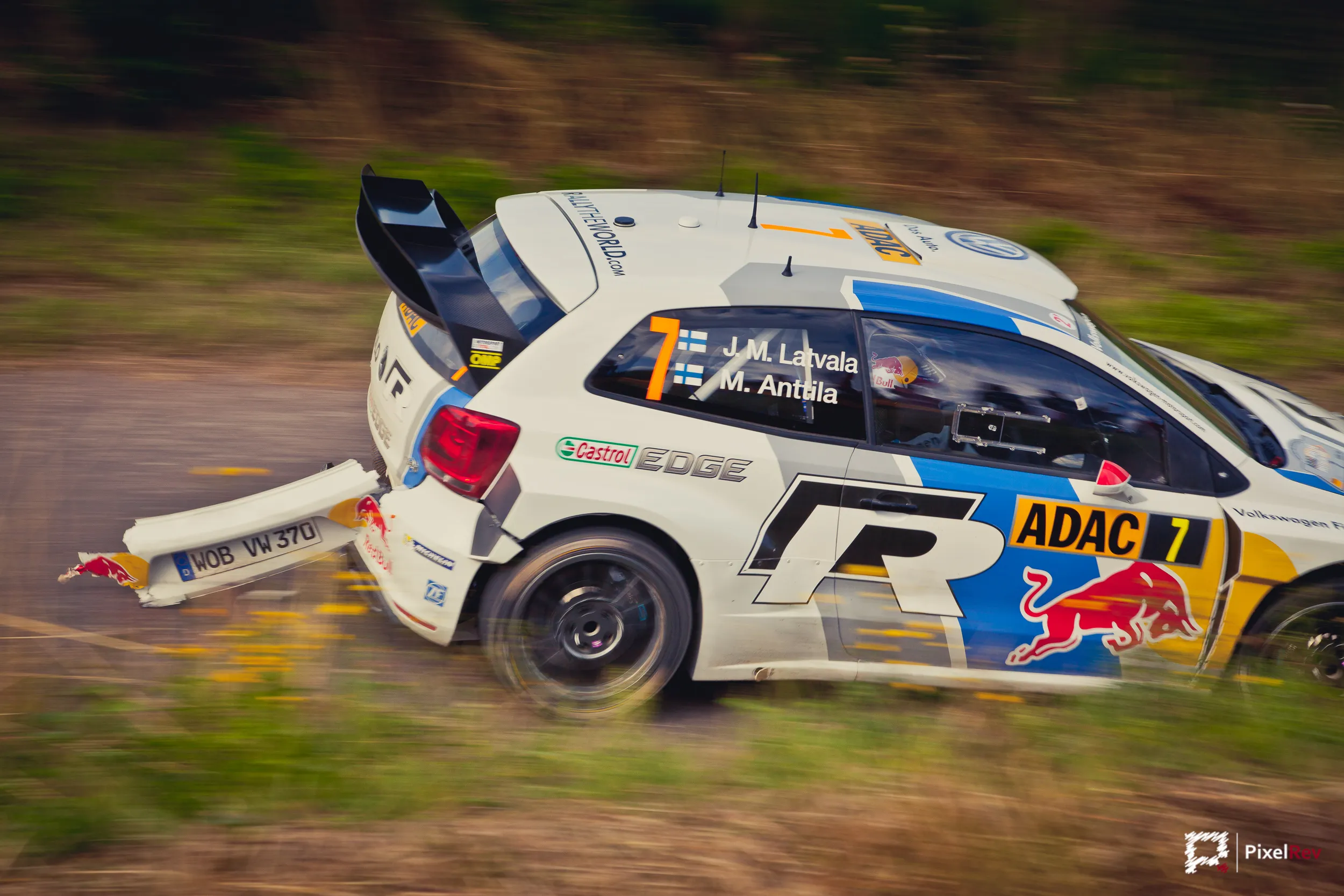VW Polo R WRC im Mitzieher bei der Rallye Deutschland 2013
